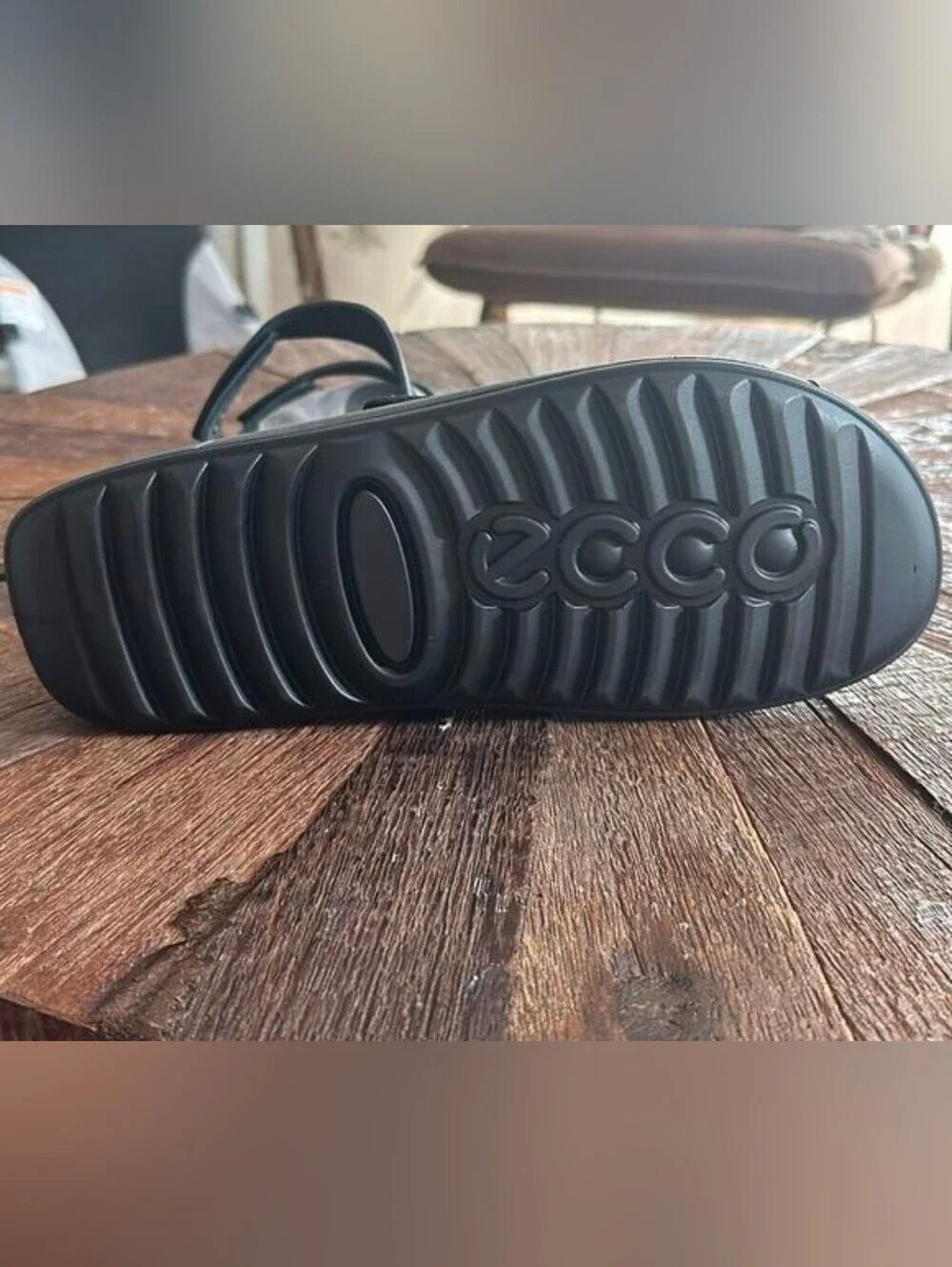 Ecco Cozmo 2nd Strap Mens Black Slide Leather EU 39 NWOB